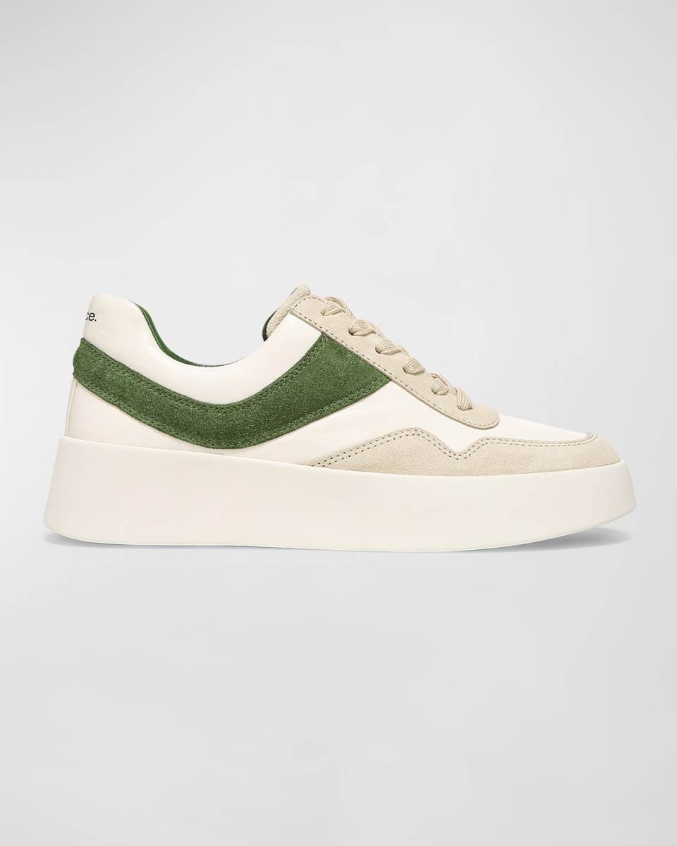 Warren Mixed Leather Court Sneakers